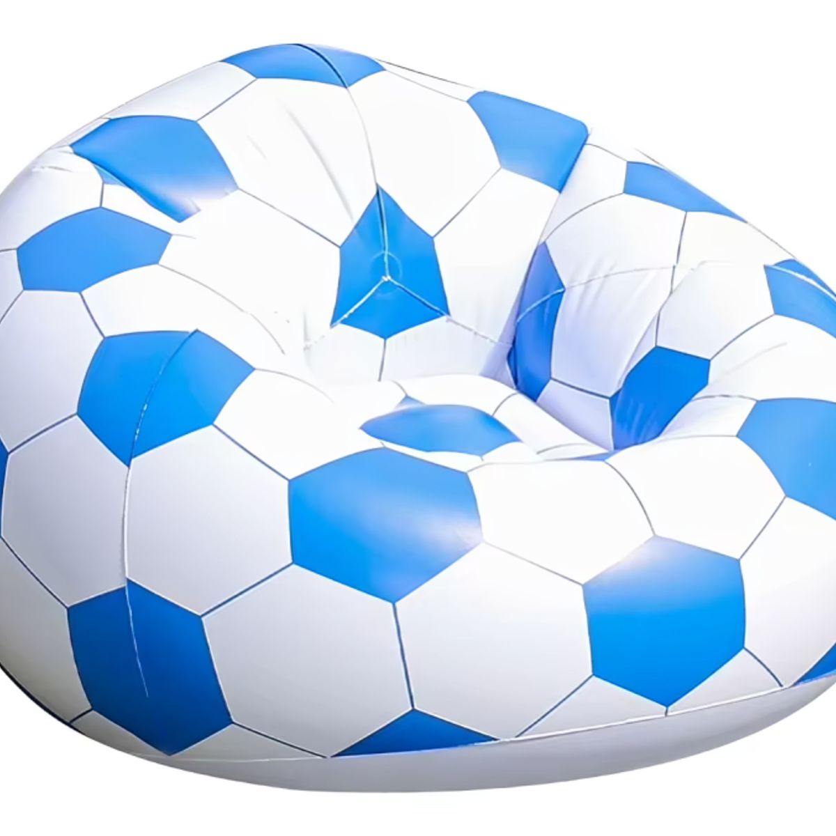 GENERICO - Sofá Inflable Cómodo para Cuarto Jardín - Pelota de Fútbol Celeste