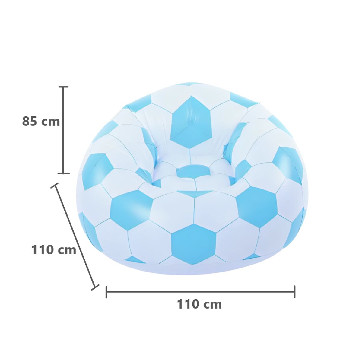 GENERICO - Sofá Inflable Cómodo para Cuarto Jardín - Pelota de Fútbol Celeste