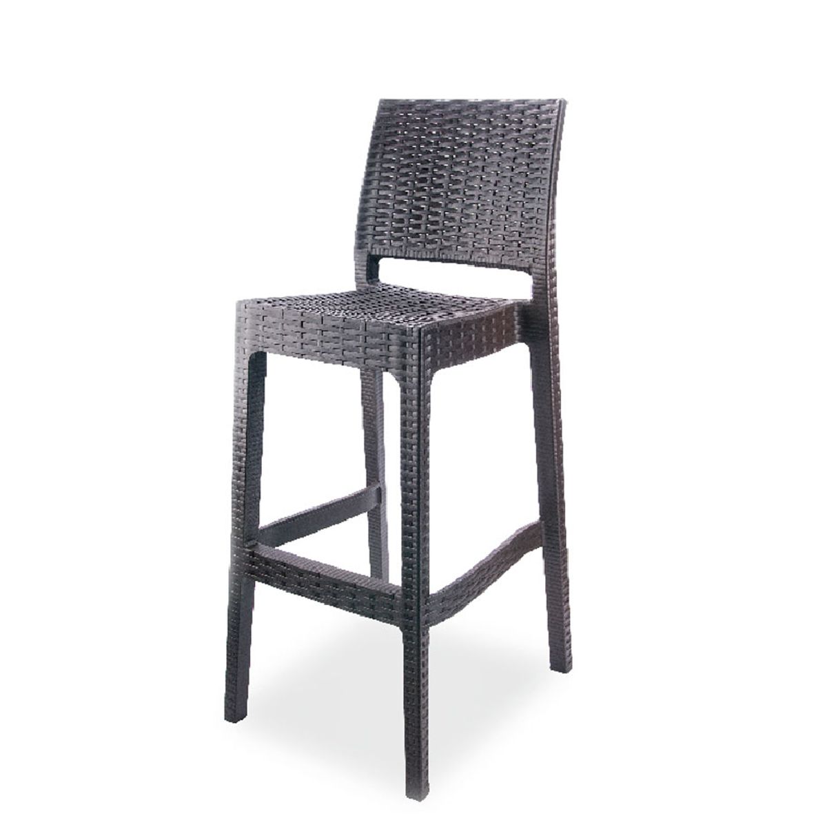 REY - Silla Bar Tavarua Ratán Taburete Alto Resistente para Cocina y Terraza - 010901