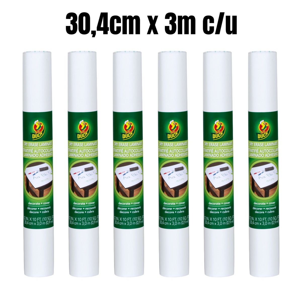 GENERICO - DUCK Pizarra Acrílica en Rollo 30.4cm x 3m Caja x 6 Pizarras