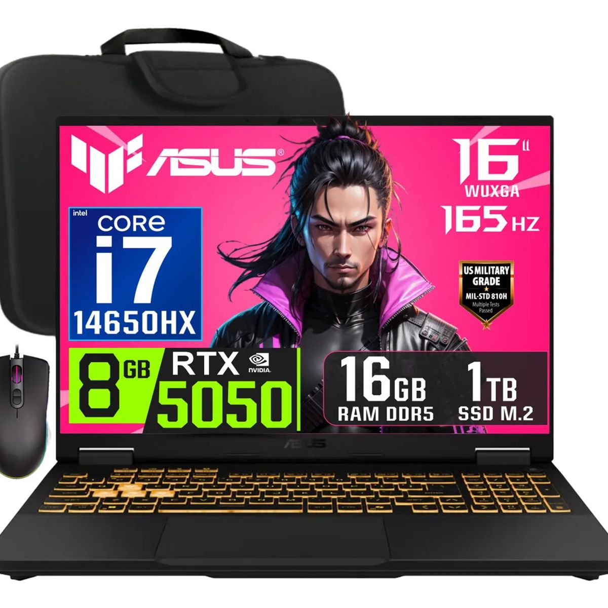 ASUS - Laptop Asus TUF Gaming F16 intel core i7-14650HX Nvidia 8GB RTX5050 Ram 16gb 1tb ssd 16″ wuxga 165Hz