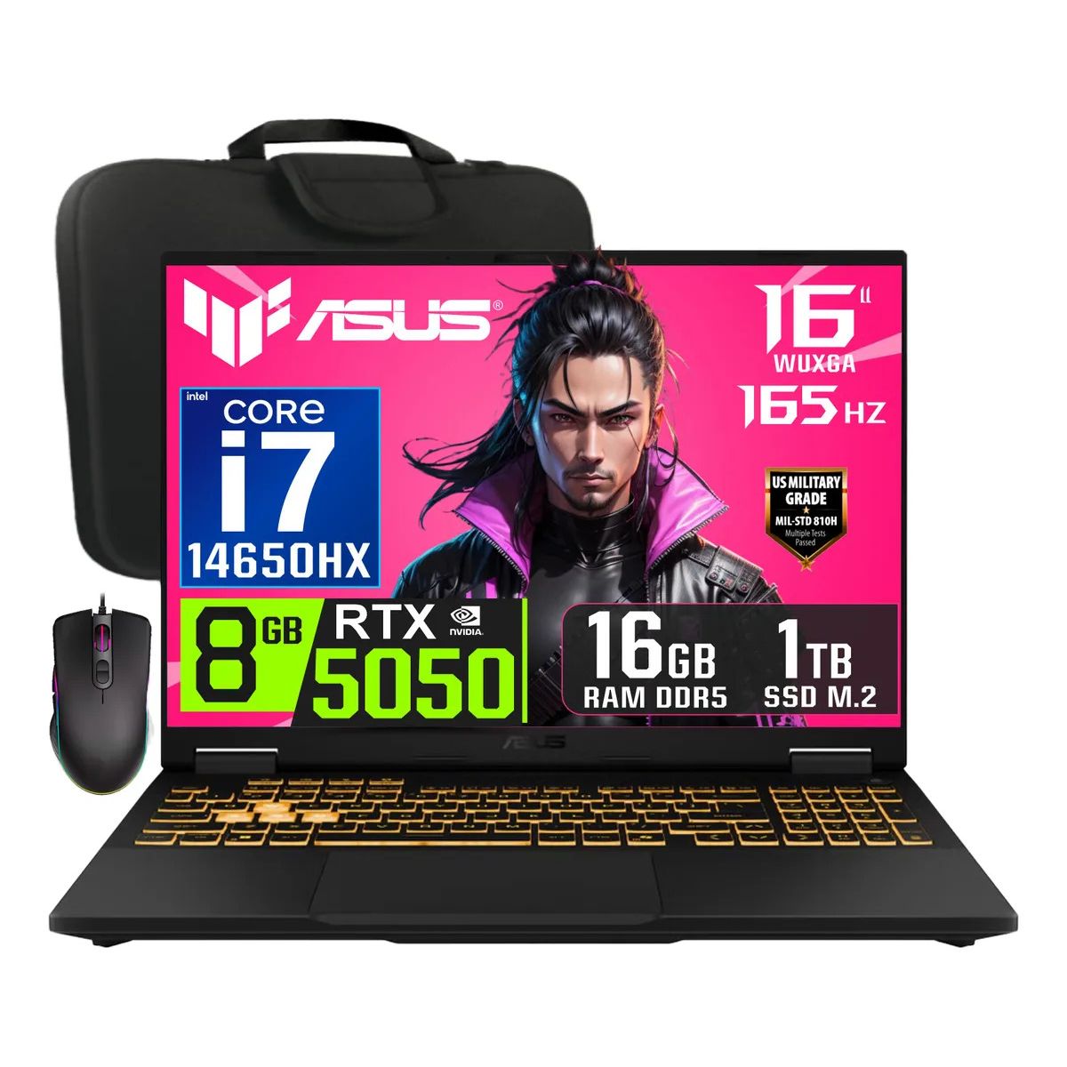 ASUS - Laptop Asus TUF Gaming F16 intel core i7-14650HX Nvidia 8GB RTX5050 Ram 16gb 1tb ssd 16″ wuxga 165Hz