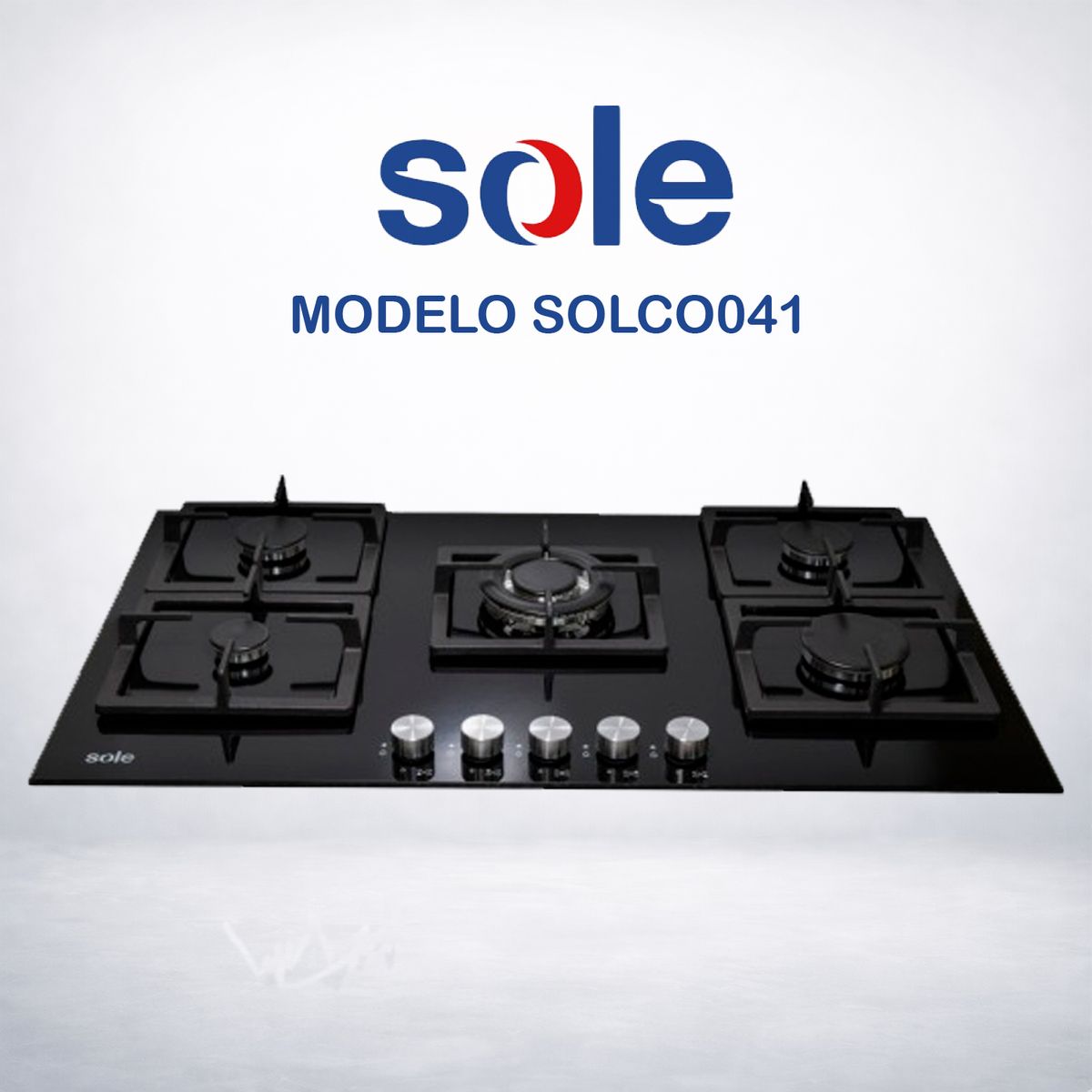 SOLE - ENCIMERA VIDRIO TEMPLADO A GAS 86CM 5H SOLE  SOLCO041