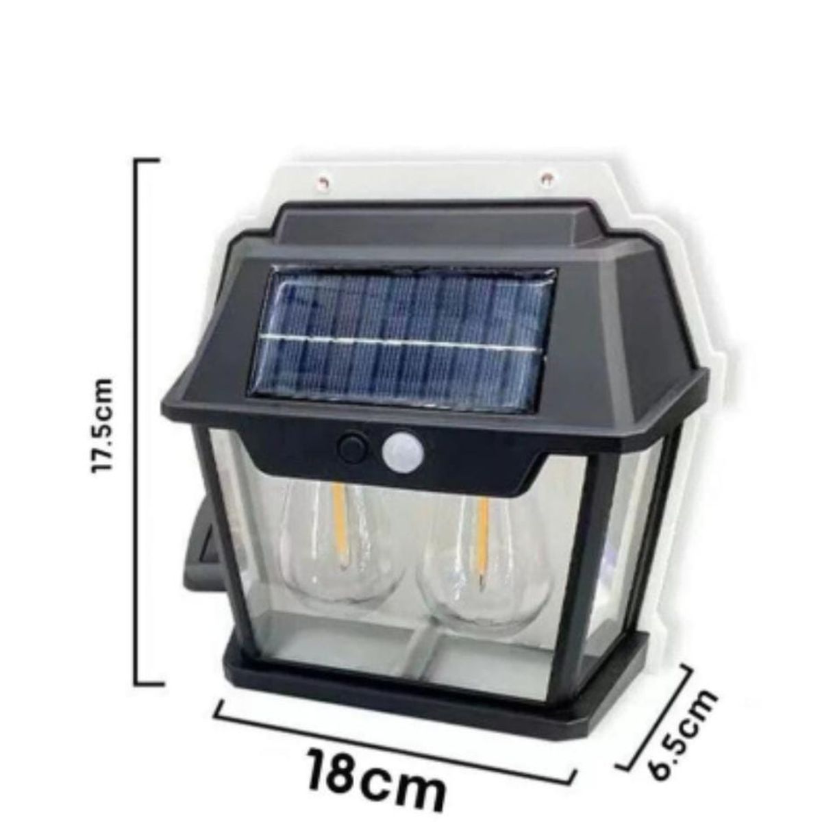 GENERICO - Lámpara Aplique Solar de Pared Exterior con Sensor de Movimiento y Filamento LED