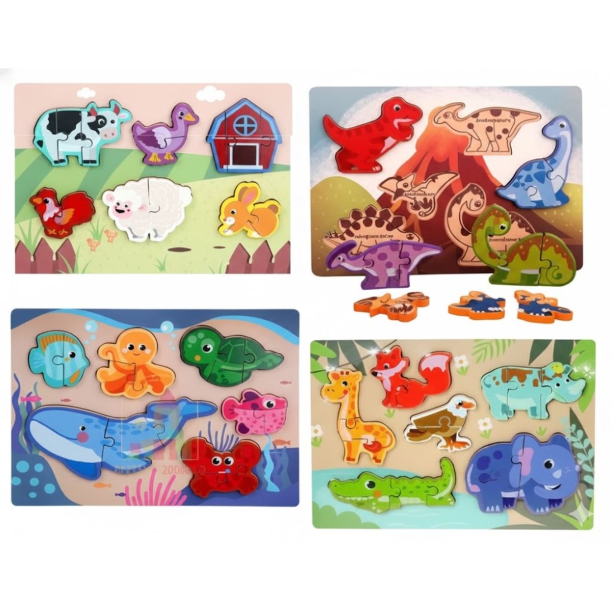 GENERICO - Rompecabeza de Madera Didáctico Animales