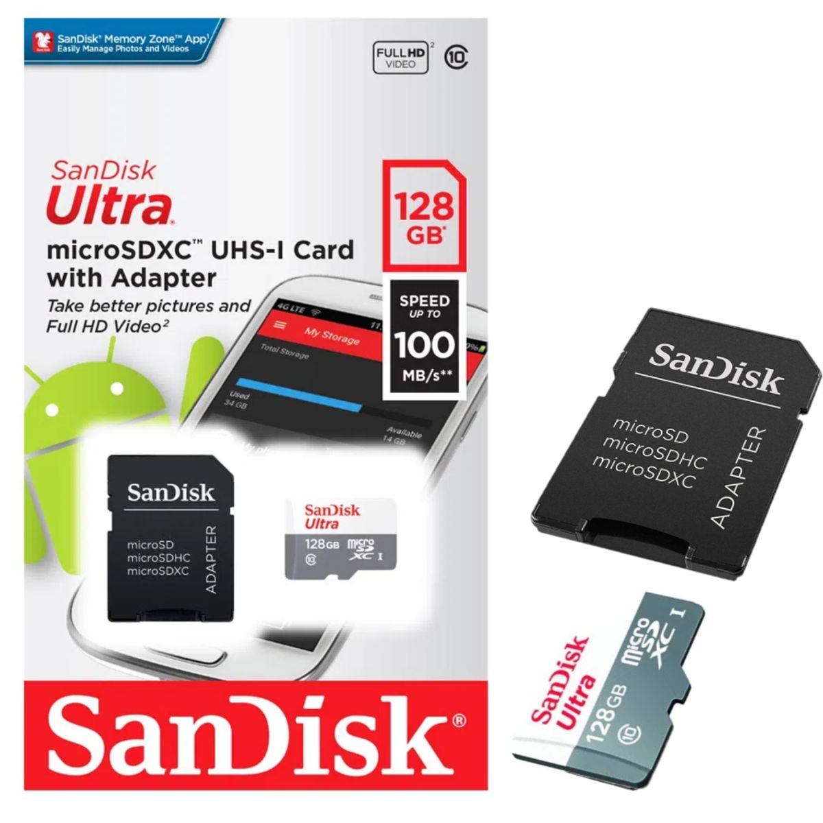 SANDISK - Memoria Micro SD Sandisk 128GB Ultra