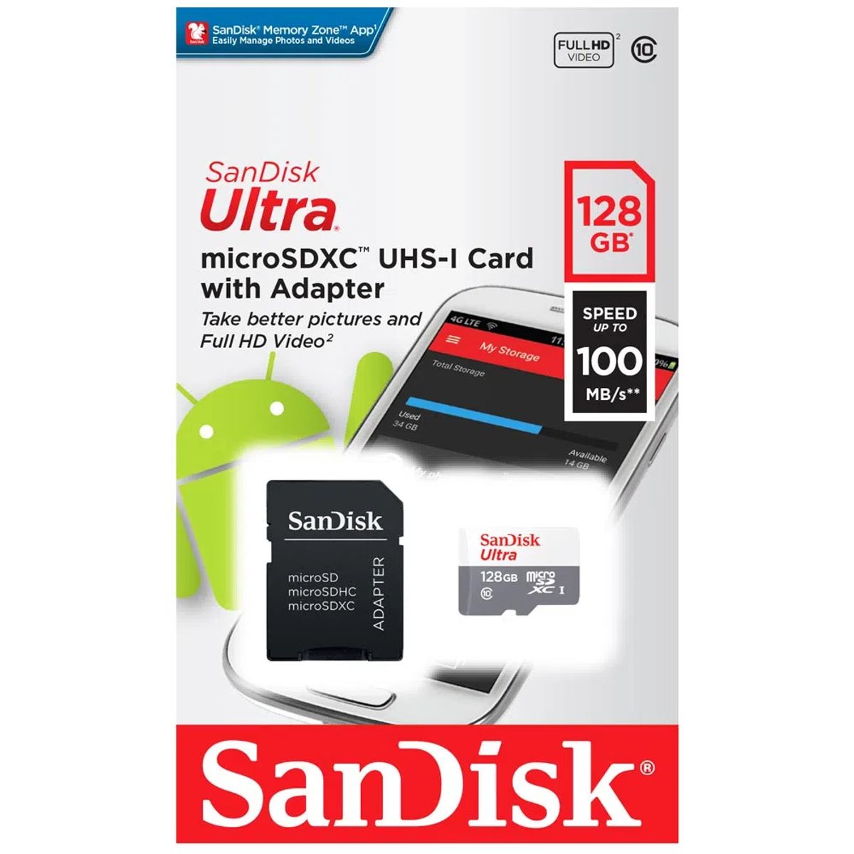 SANDISK - Memoria Micro SD Sandisk 128GB Ultra