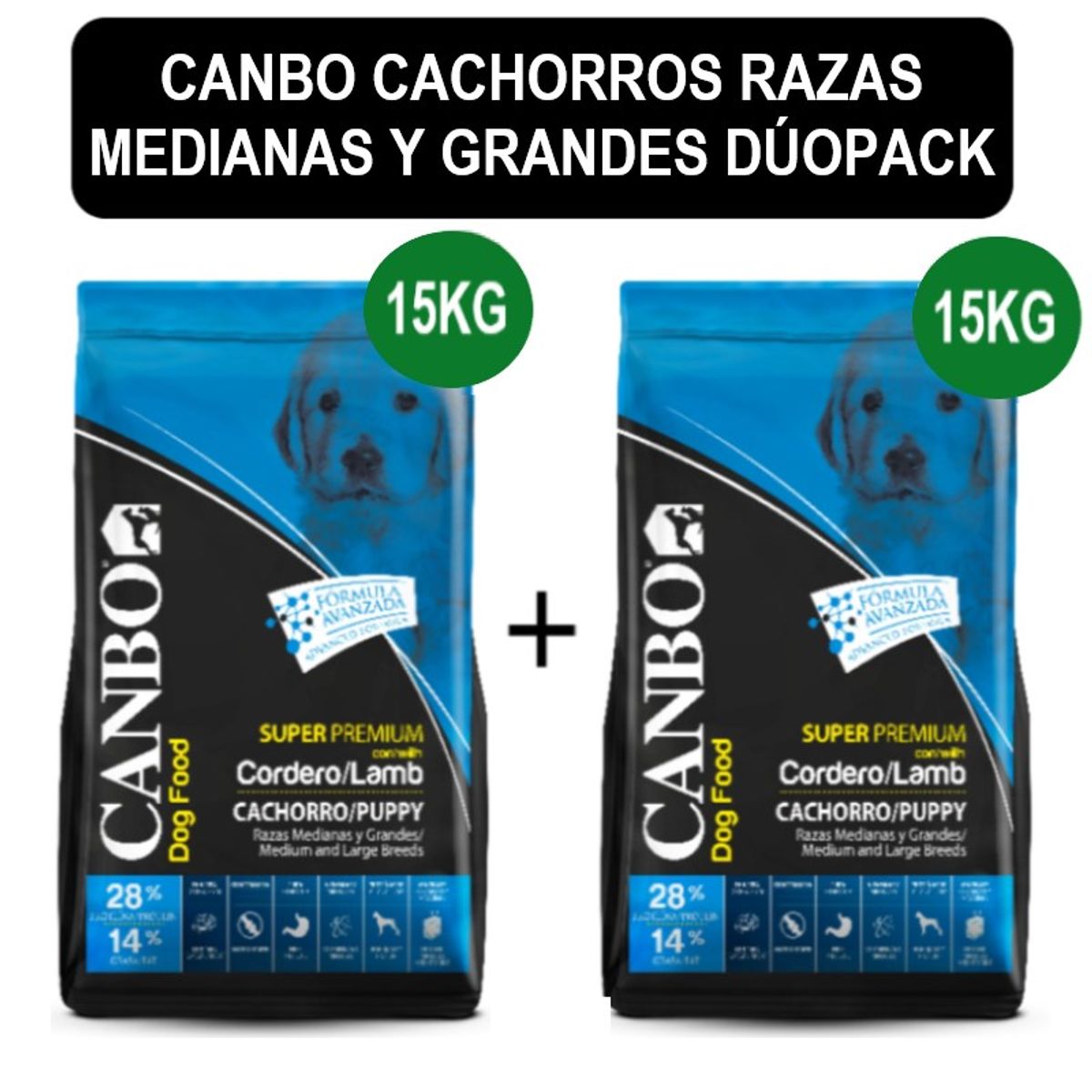 CANBO - Canbo Cachorro Razas Medianas y Grandes Dúo Pack 15 Kg