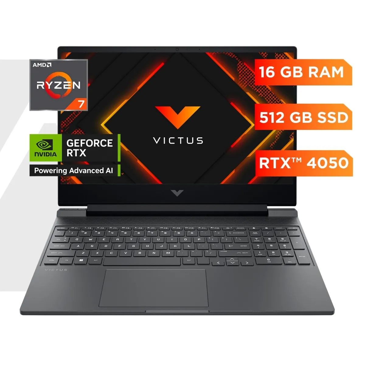 HP - Laptop Victus Gaming 15-fb3022la Ryzen 7 RTX 4050 16GB 512GB SSD 144Hz.