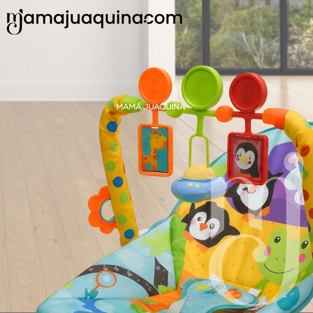 Baby - Silla Mecedora «SKIPPER» con Juguetes Didácticos Light Blue
