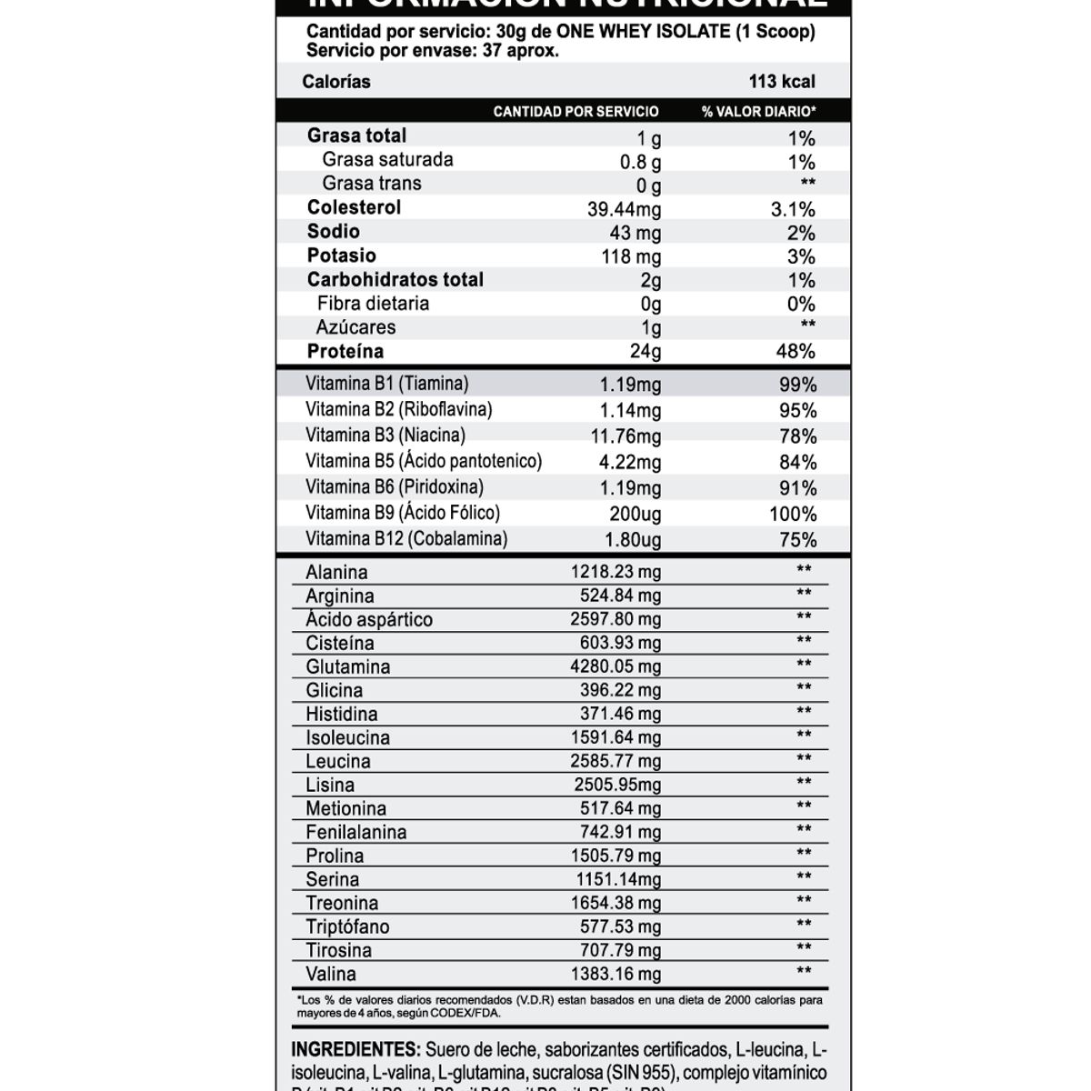 INN INNOVATE NUTRITION - Proteína Innovate Nutrition One Whey Isolate Caja 10 unid. Vainilla