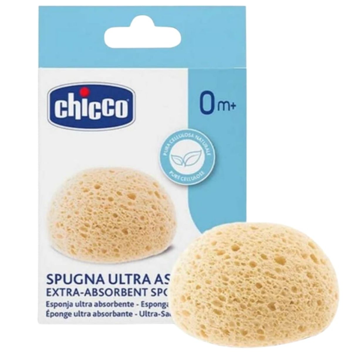 Chicco - ESPONJA ULTRA ABSORVENTE PARA EL ASEO DEL BEBE