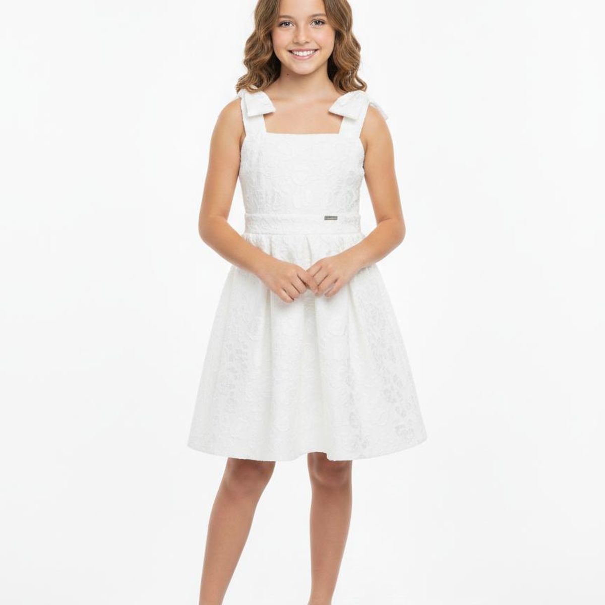 GENERICO - VESTIDO BLANCO DE GASA ELEGANTE PARA NIÑA