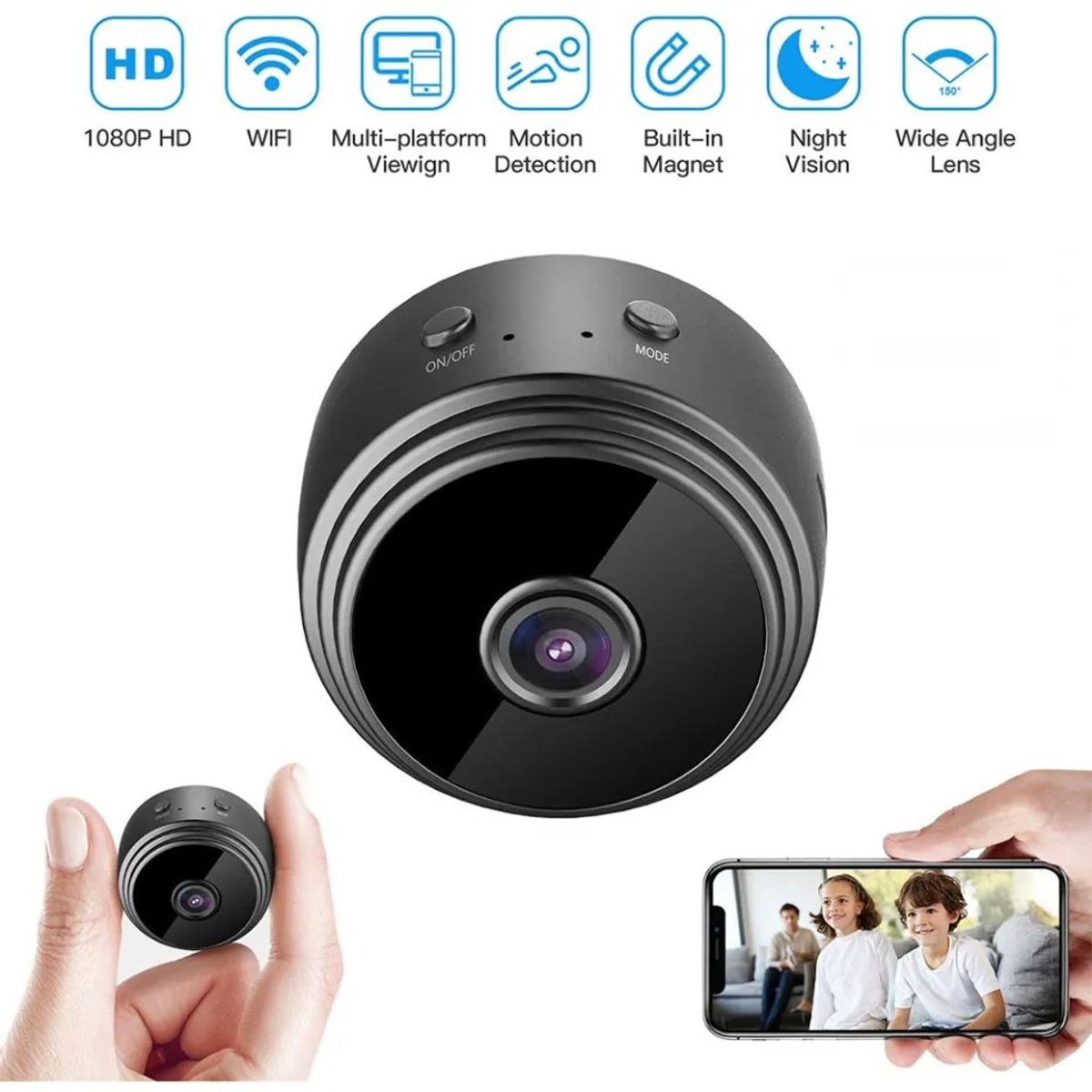 OEM - Cámara Espia Cámara Mini WiFi 1080P HD Grabadora De Voz Vigilancia Inalámbrica