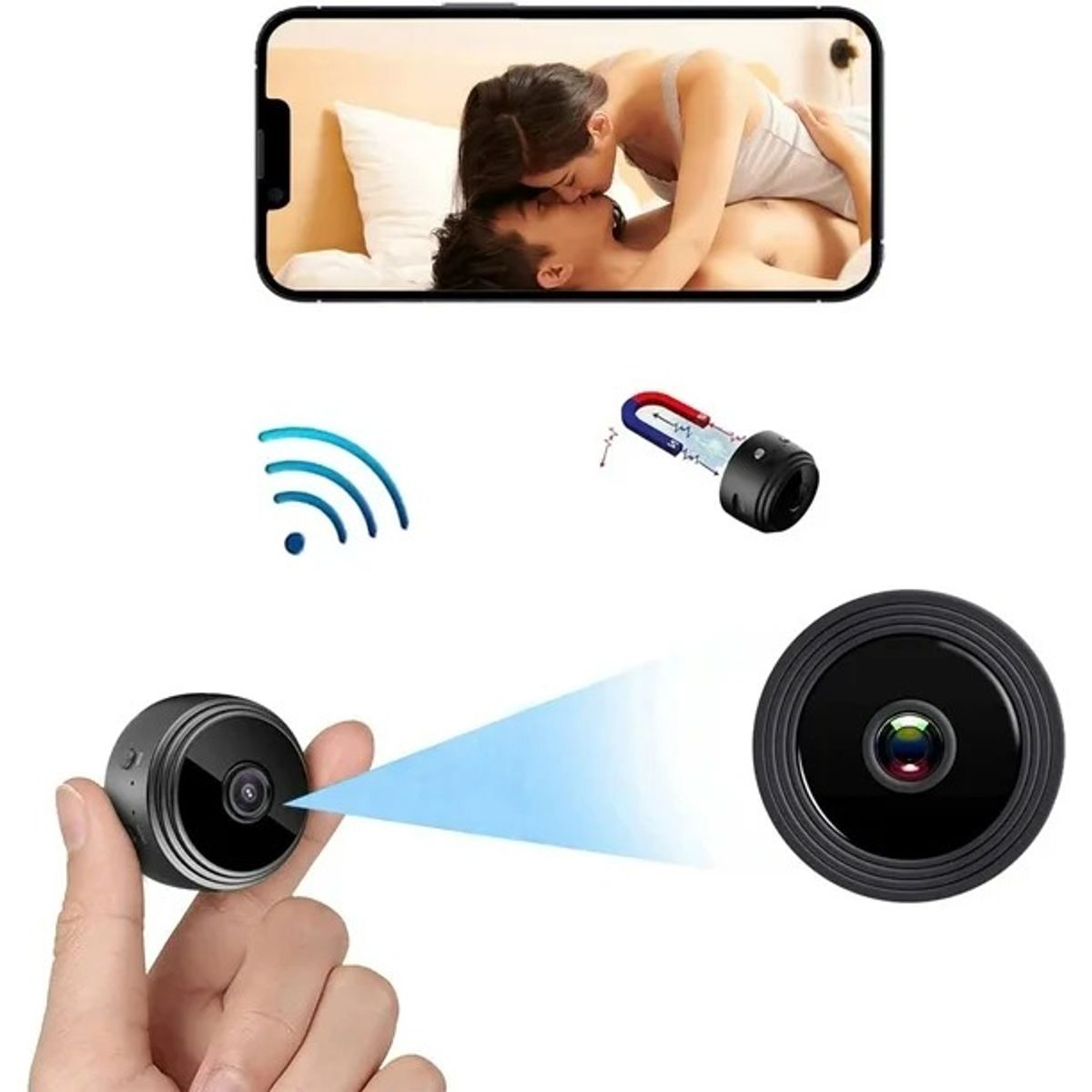 OEM - Mini Camara Espia Oculta Videocámara 1080P HD WiFi Cámara Vigilancia Visión Nocturna Infrarroja