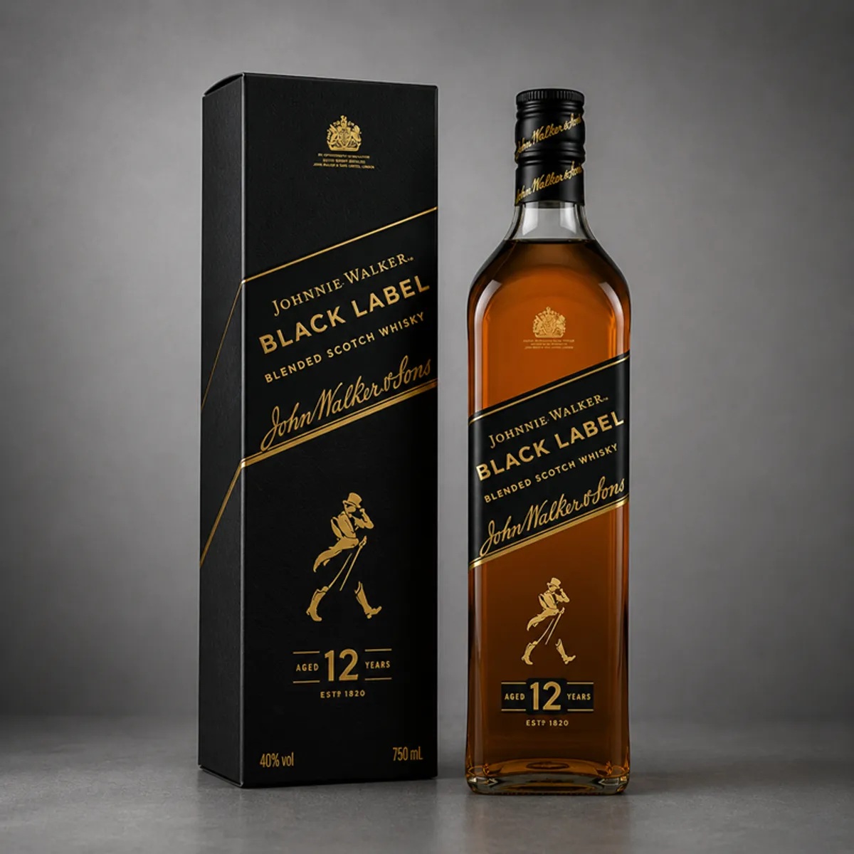 JOHNNIE WALKER - Black Label 750 ML + Caja - D