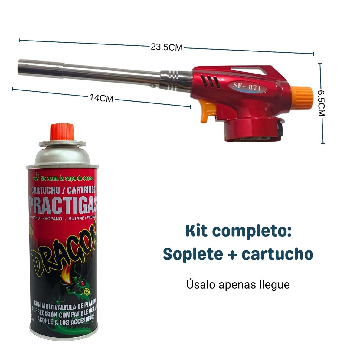 PENTHA - Kit de Soplete Flameador de Cocina + Cartucho de Gas