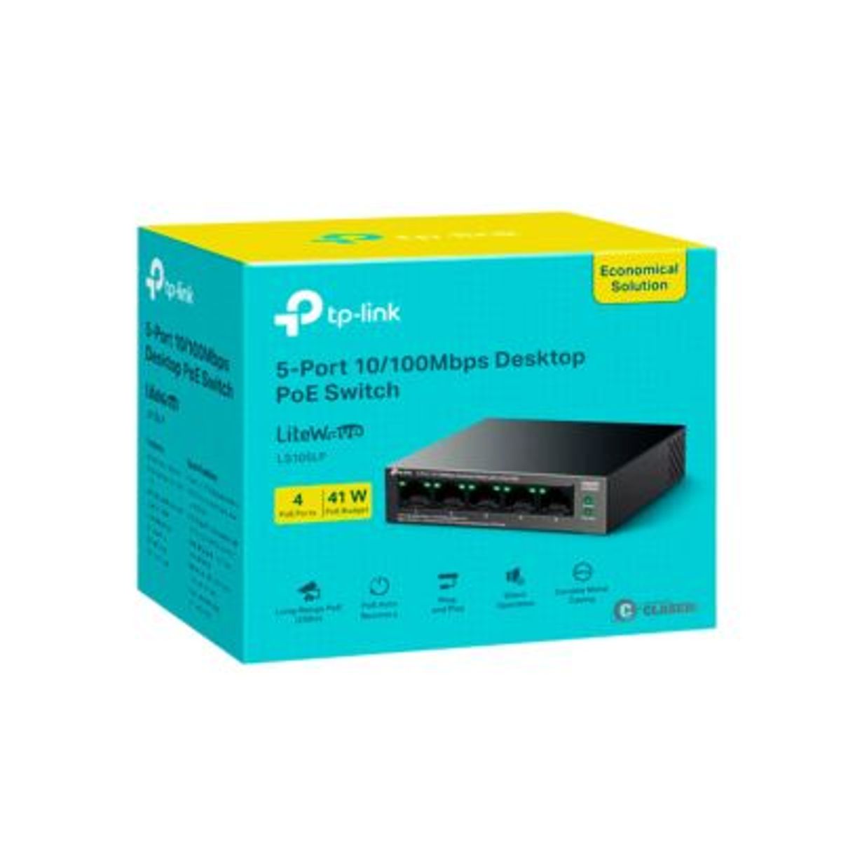 TP LINK - SWITCH TP-LINK LS105LP 4PTS POE + 1PT BASE 100