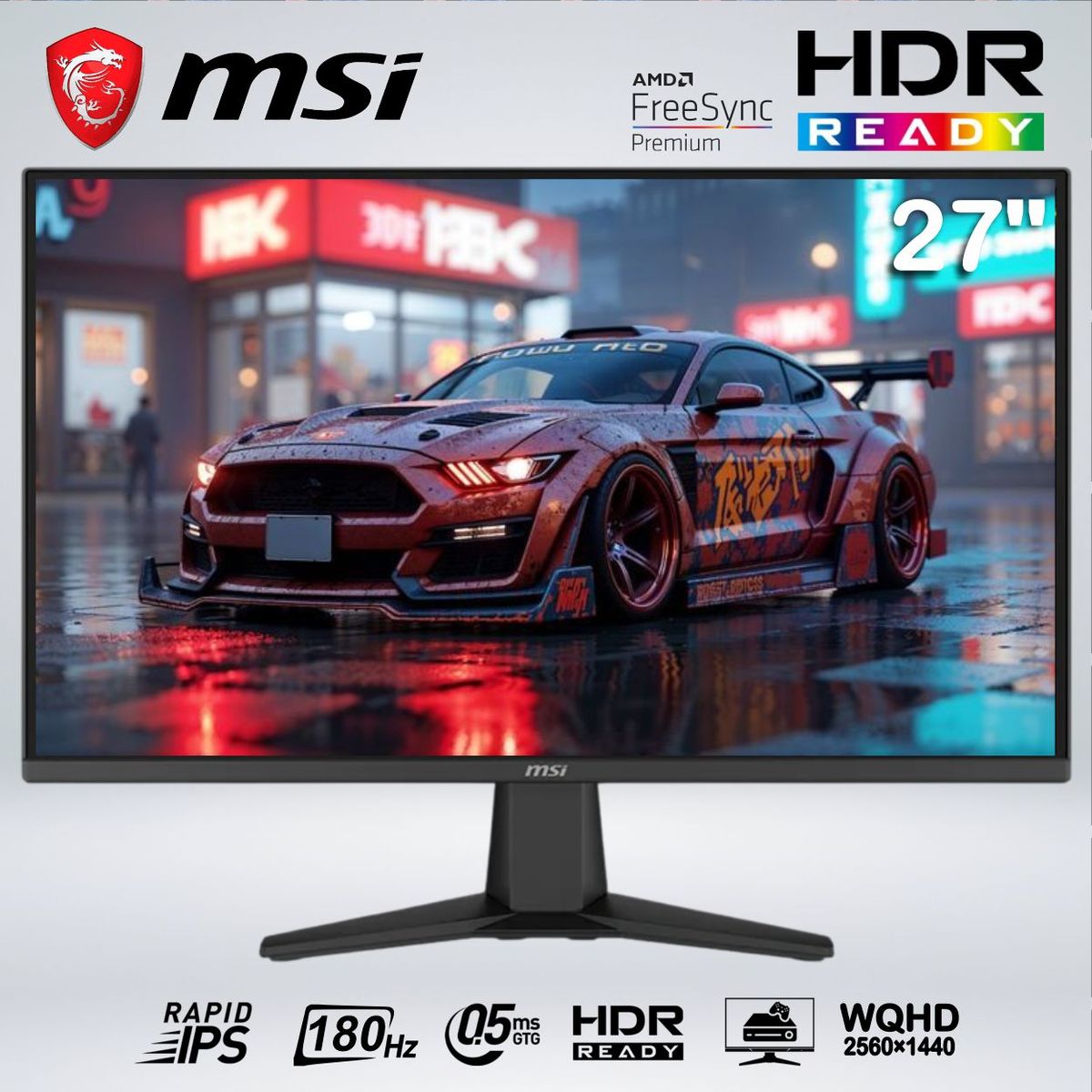 MSI - MONITOR GAMER MAG 275QF Wide QHD 27 " rapid IPS 180hz 0.5ms HDR AI VISION