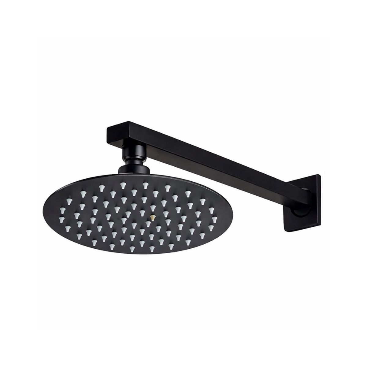 GENERICO - Ducha negro mate 20cm con brazo negro 40cm