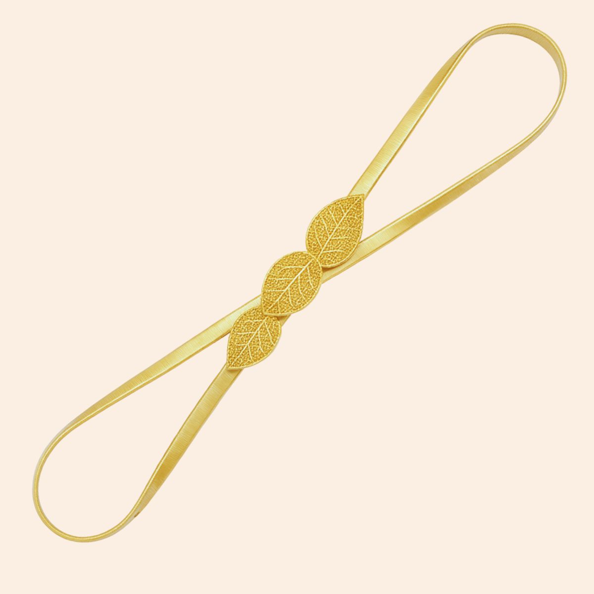 MARTINELA - CORREA DELGADA ELASTICA FINA MUJER HOJAS FILIGRANA - DORADO