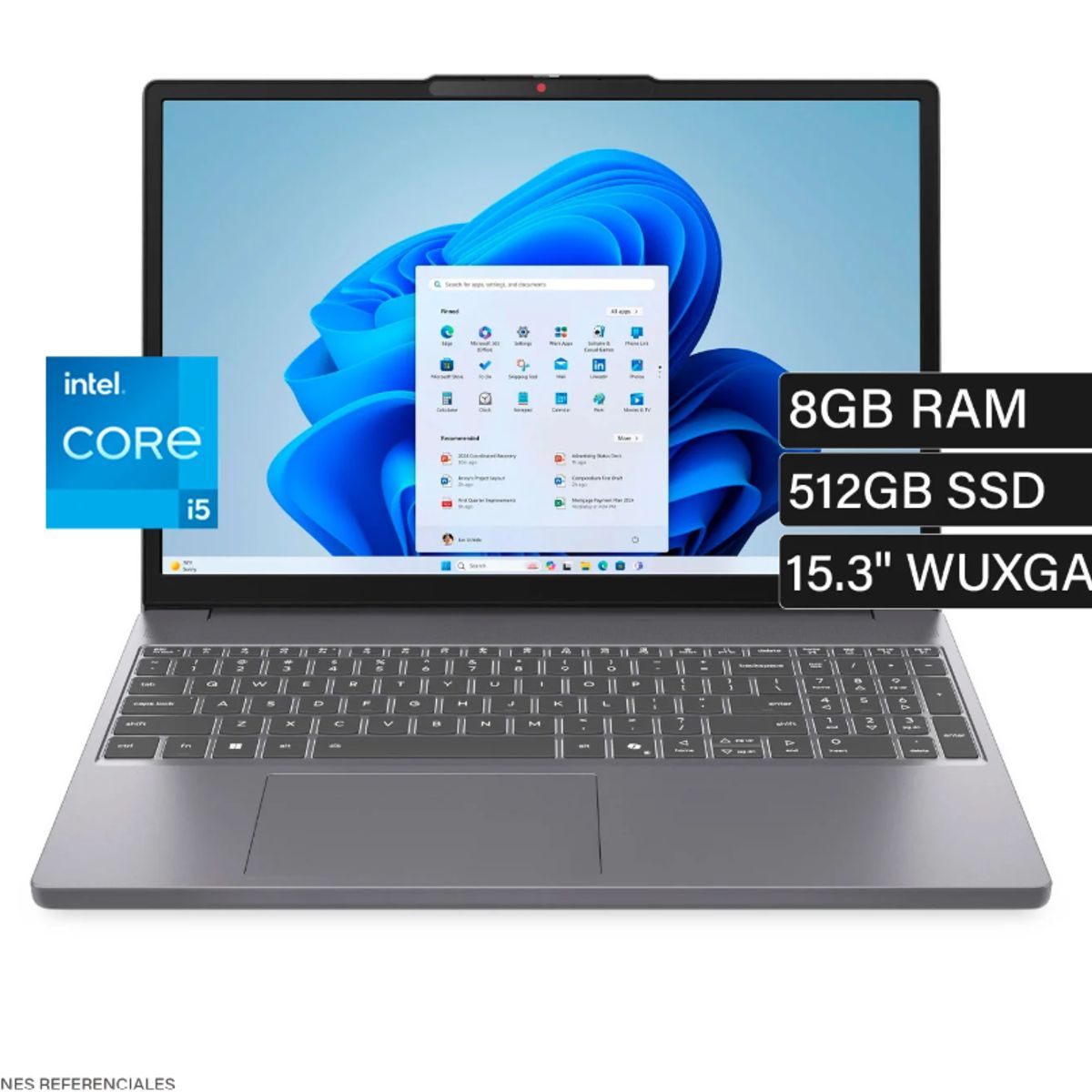 LENOVO - LAPTOP LENOVO IDEAPAD SLIM 3 15IRH10 INTEL CORE I5 13420H 83K100KELM RAM 8GB DDR5 SSD 512GB 15.3"