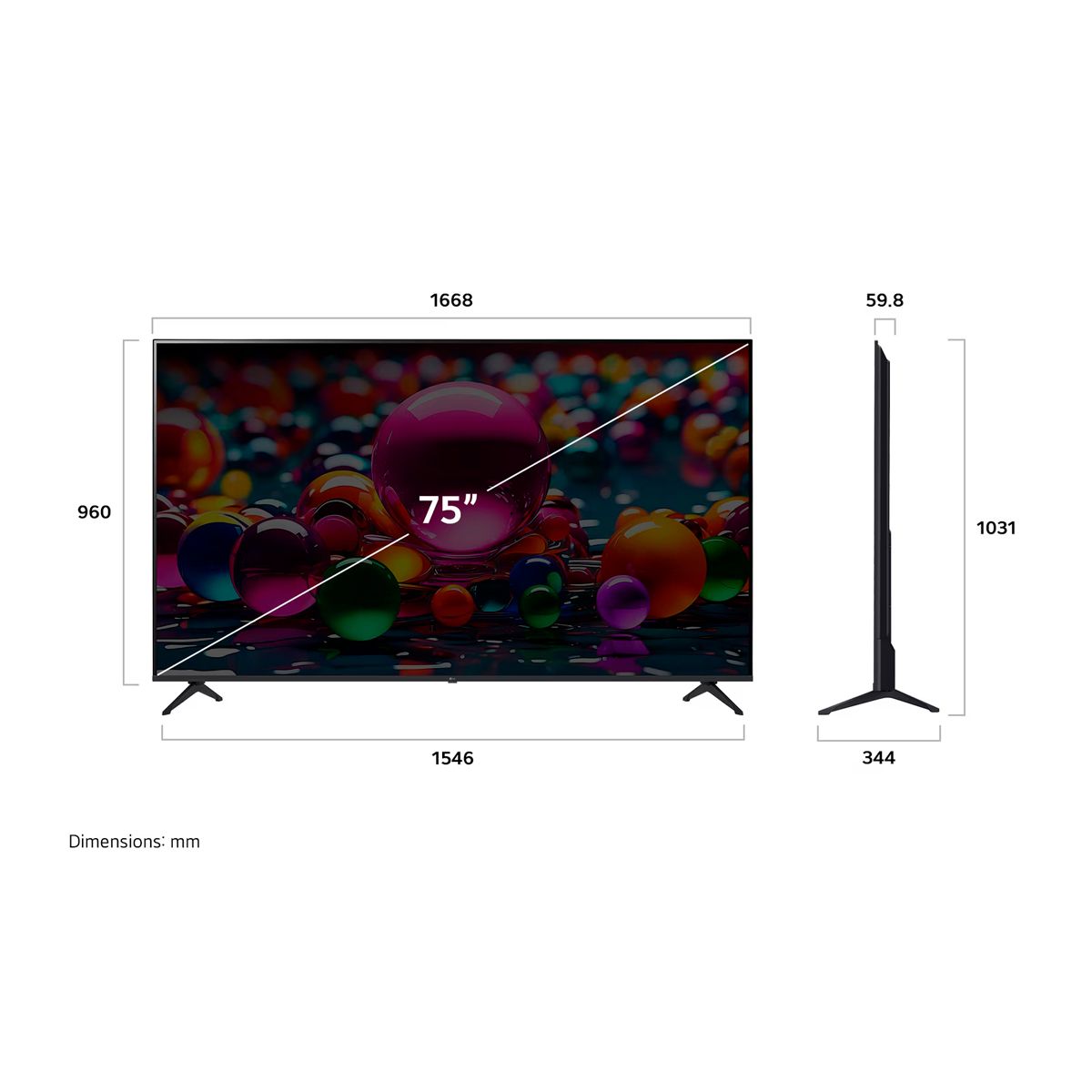 SAMSUNG - Televisor LG 75 UHD 4K Smart TV ThinQ AI 75UA8050PSA 2025
