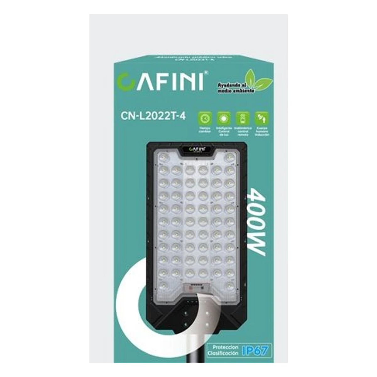 CAFINI - Farola Solar LED 400W CN-L2022T-4 – Sensor de Movimiento, Control Remoto, Batería 20000 mAh IP67