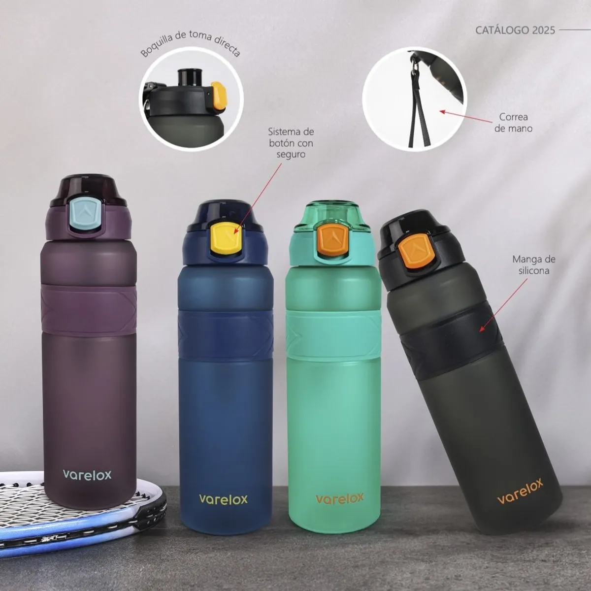 VARELOX - Botella tomatodo multiuso 1000ml Morado