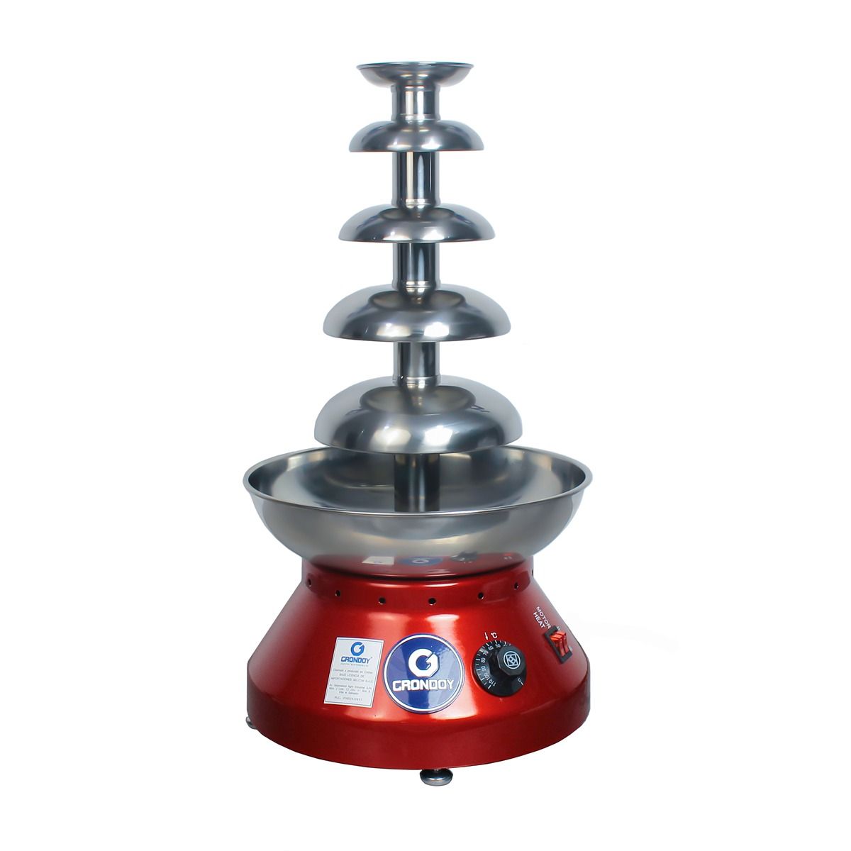 GRONDOY - Máquina de Chocolate en Cascada GRONDOY 5 Pisos 4 kg Acero Inoxidable para Catering