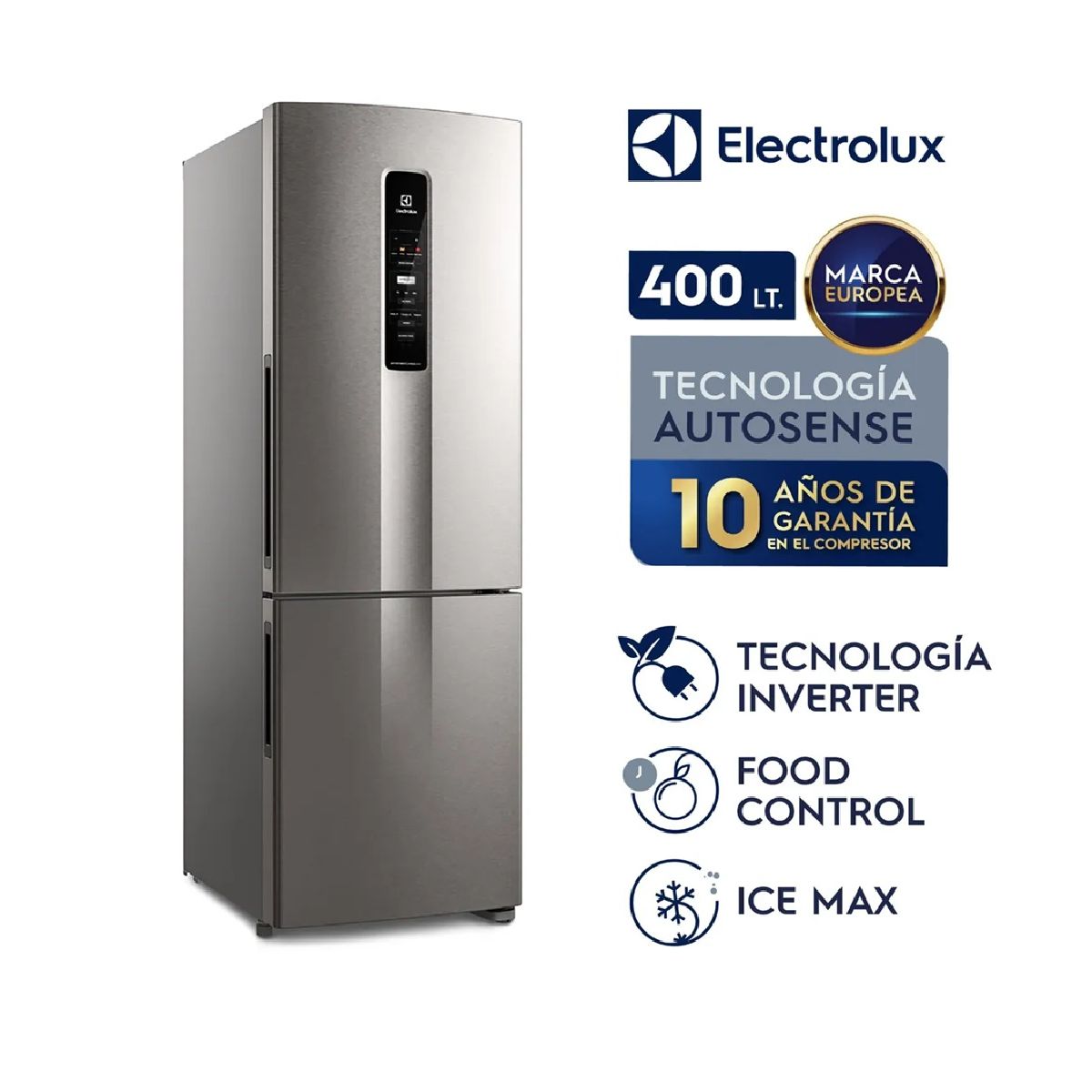 ELECTROLUX - REFRIGERADORA ELECTROLUX BOTTOM FREEZER NO FROST 400L GRIS IB45S