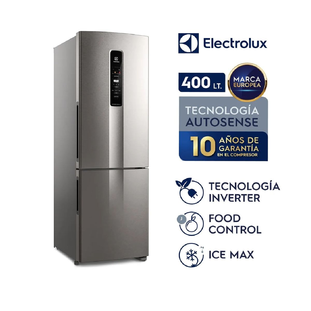 ELECTROLUX - REFRIGERADORA ELECTROLUX BOTTOM FREEZER NO FROST 400L GRIS IB45S