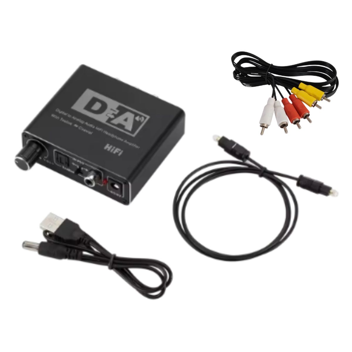 GENERICO - Convertidor Óptico DA Hifi Kit Cable Óptico + Rca A Rca