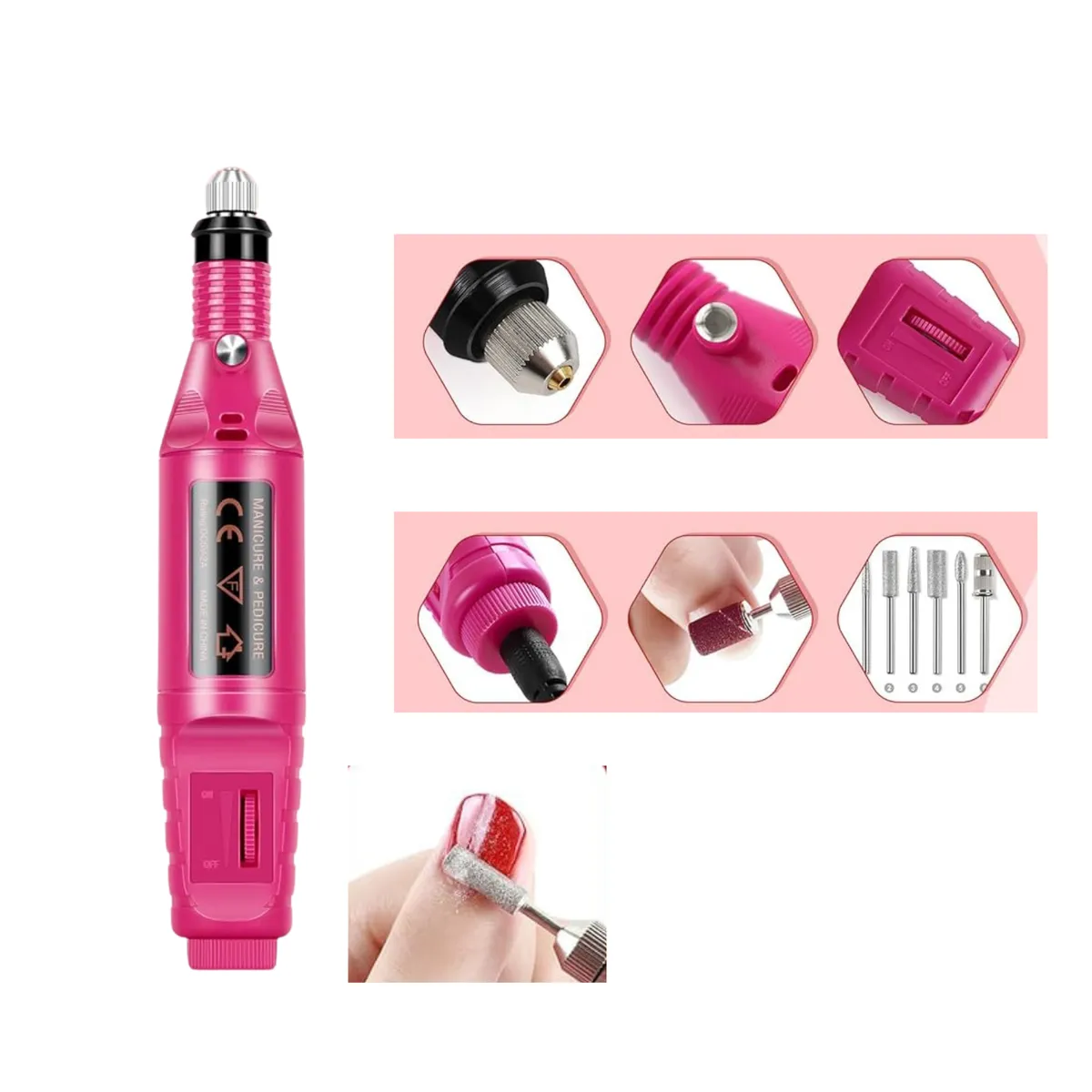 OEM - Limador Pulidor Para Uñas Manicure Pedicure Recargable