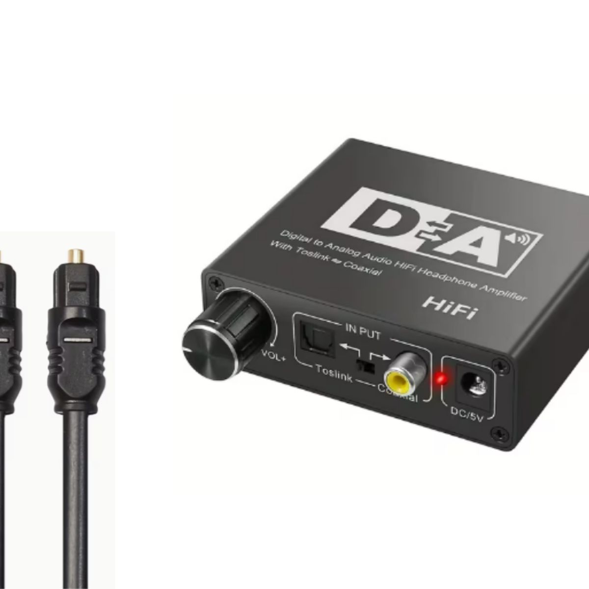 GENERICO - Convertidor Óptico DA Hifi Kit Cable Óptico + Jack a Rca