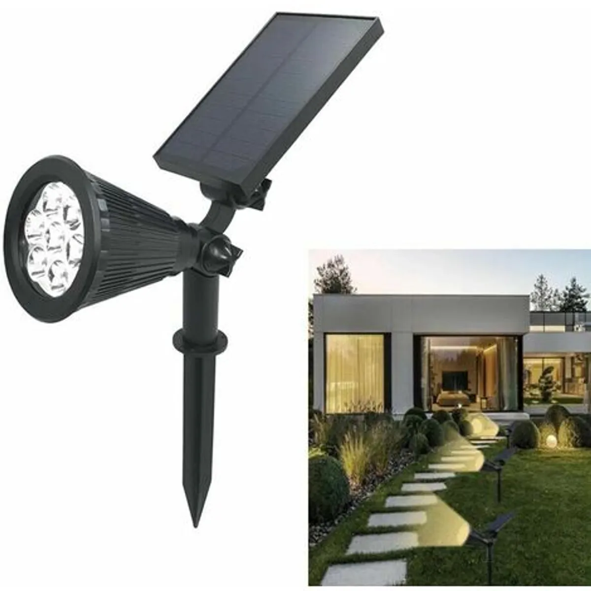 OEM - Focos Solares 7LED Exteriores Luz LED Solar Iluminación Paisaje Impermeable Decoración de Jardín