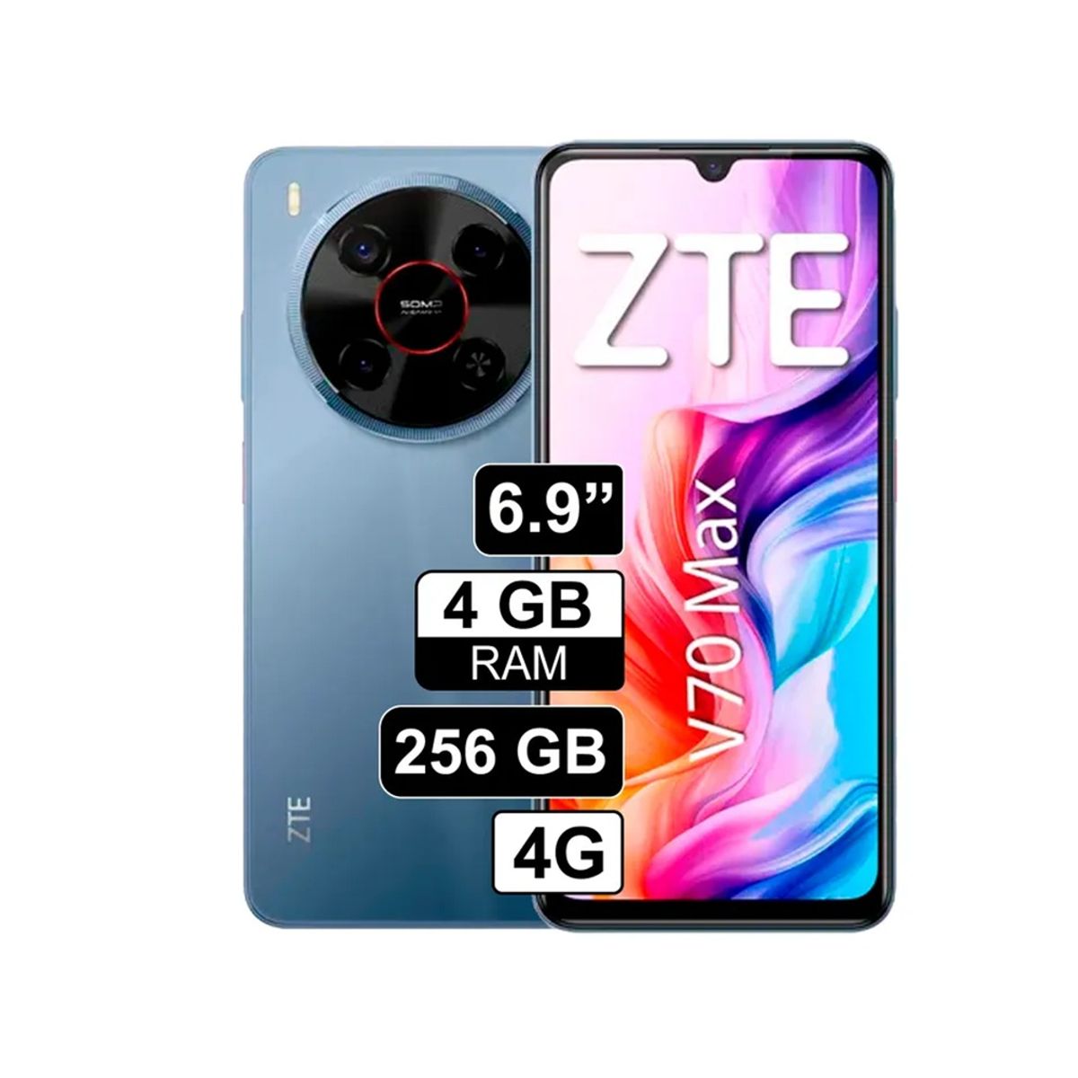 ZTE - SMARTPHONE ZTE CELULAR BLADE V70 MAX 14GB 4GB+10GB EXT +256GB/ 6.9" 120Hz / 6000 mAh 22.5W FAST CHAR