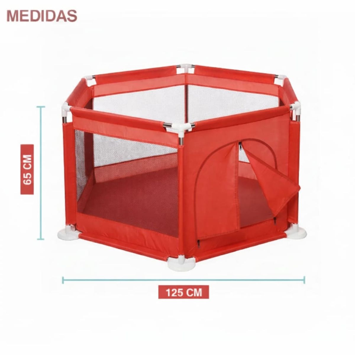 Corral De Juegos Hexagonal  Rojo Para Bebés Niños Infantil Jaula, marca GENERICO - Foto 2
