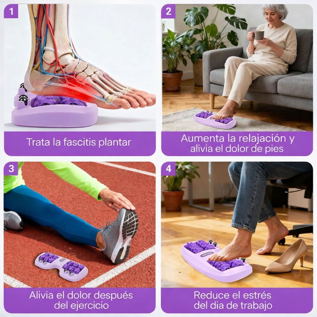 OEM - Rodillo Masajeador de Pies para Fascitis Plantar con Acupresión y Base Antideslizante Dolor Plantar