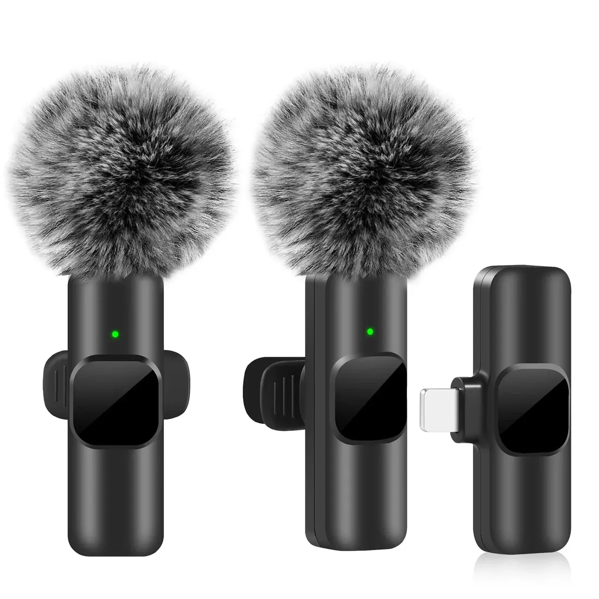 GENERICO - Micrófono Inalámbrico Para Celular Con Peluche Anti Viento Negro