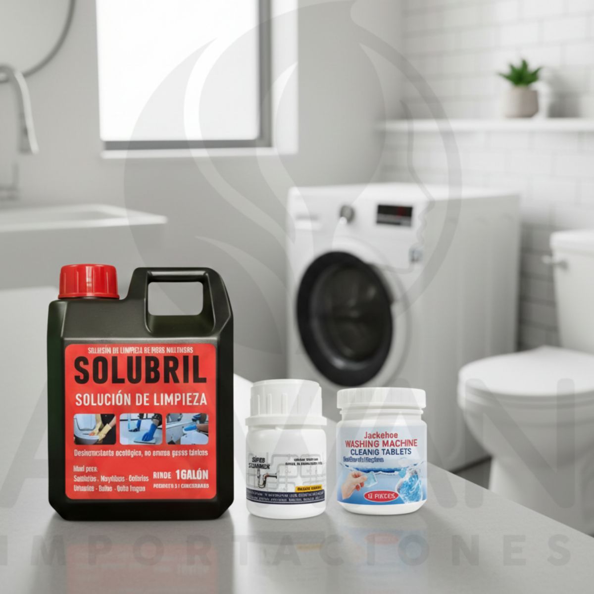 Pack Solución Pisos Solubril + Pastilla Lavadora + Desatorador De Tuberías, marca GENERICO - Foto 2