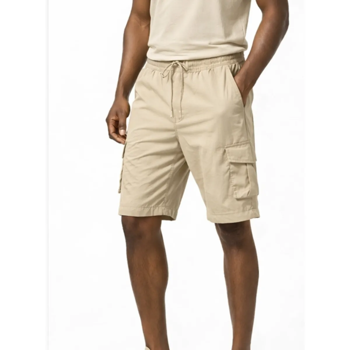 ENKI - Pantalón Cargo Convertible 2 en 1 Hombre Tela Mojada Secado Rápido Hueso Regular
