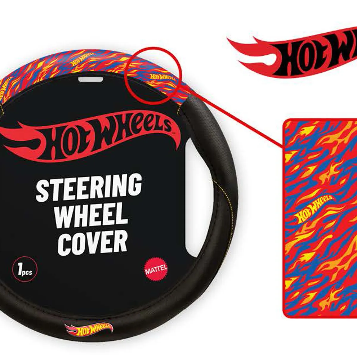 HOT WHEELS - Forro Cubre Volante HOT WHEELS Calidad Premiun Color Negro