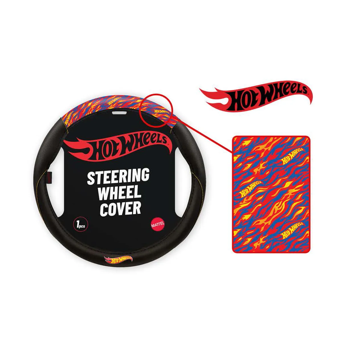 HOT WHEELS - Forro Cubre Volante HOT WHEELS Calidad Premiun Color Negro