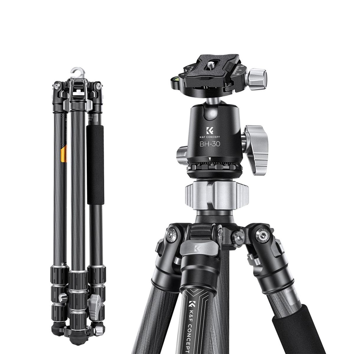 K&F CONCEPT - Trípode K&F Concept X-Series X254C4+BH-30 de Fibra de carbono  KF09116