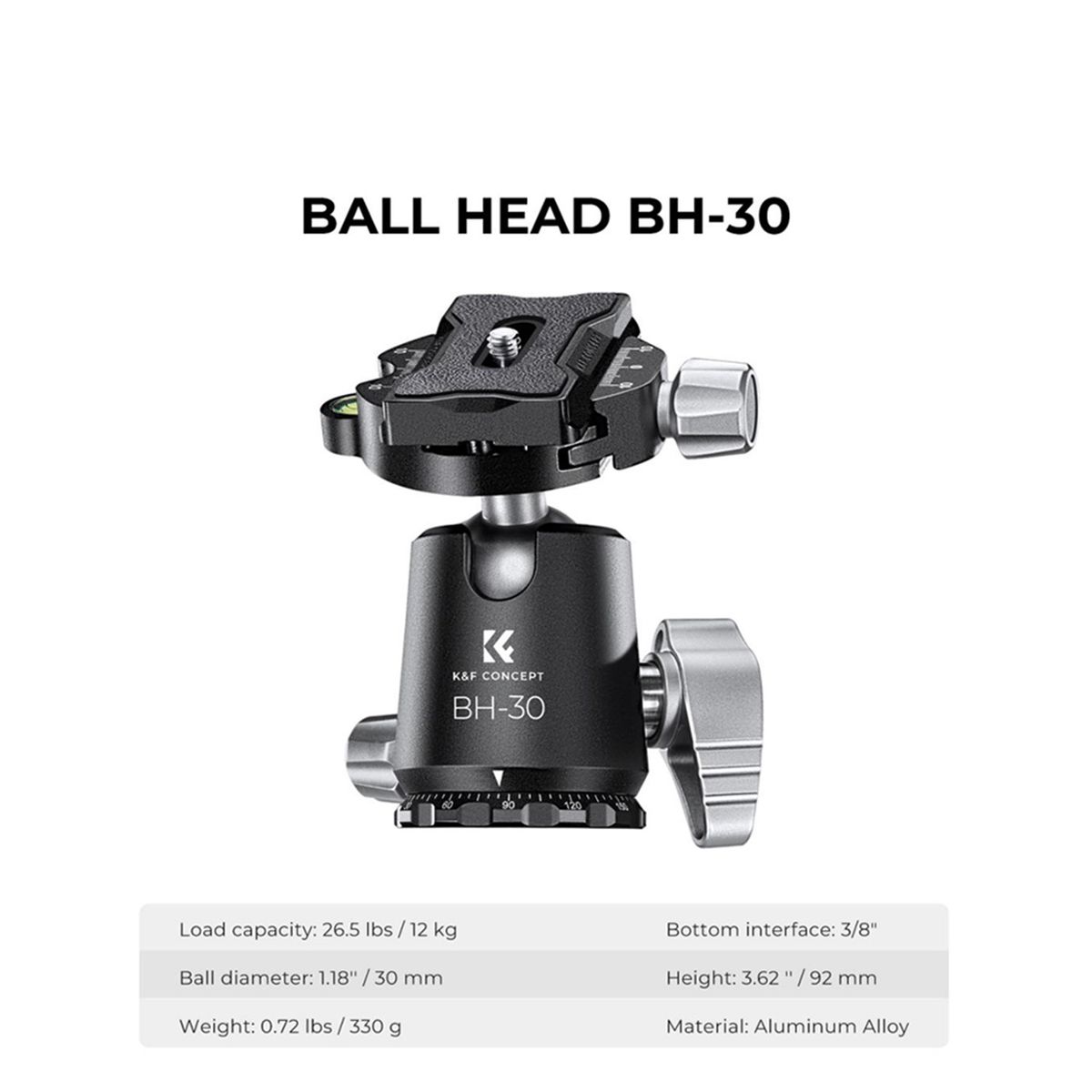 K&F CONCEPT - Trípode K&F Concept X-Series X254C4+BH-30 de Fibra de carbono  KF09116