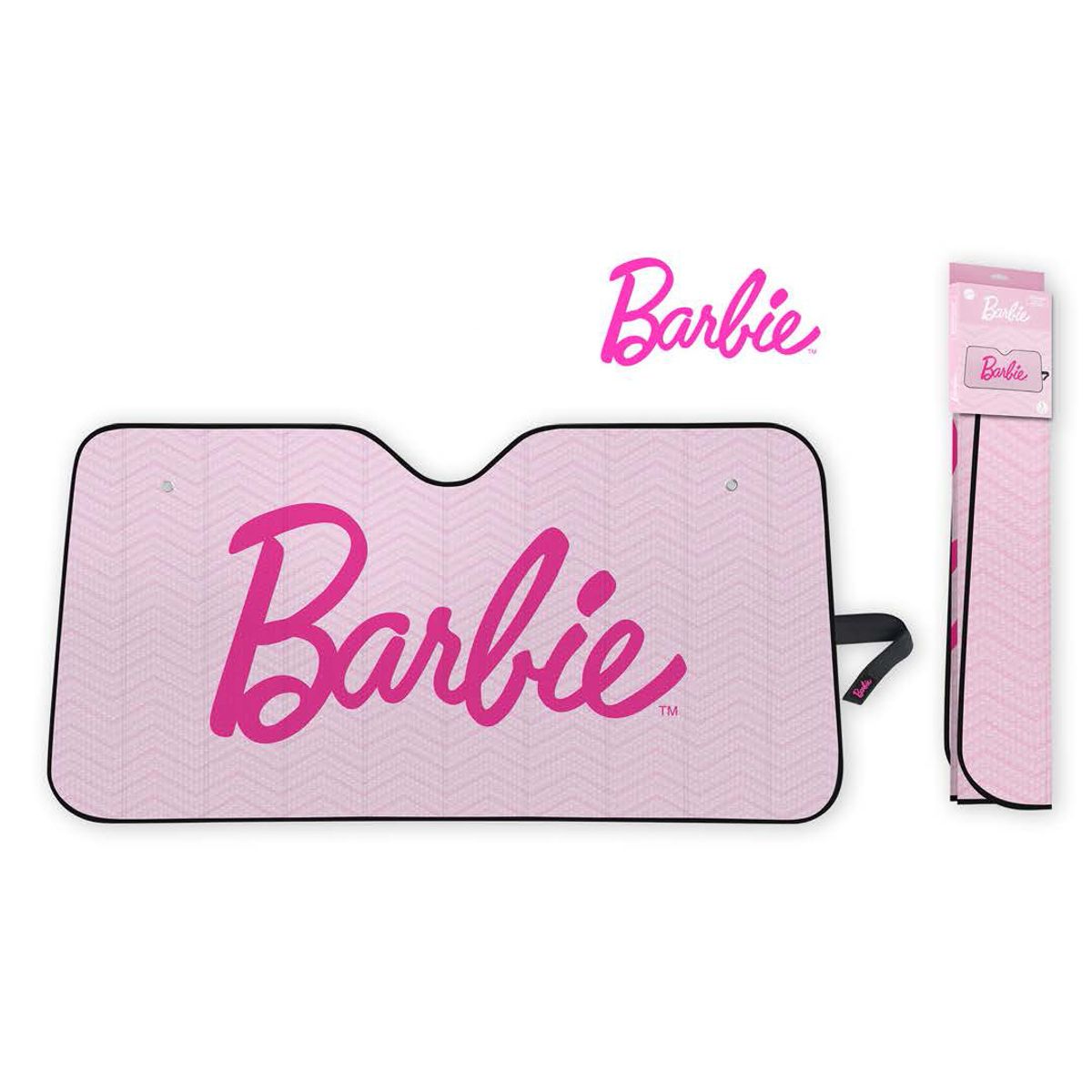 GENERICO - Parasol Premiun BARBIE Frontal Auto Camioneta Universal Rosado