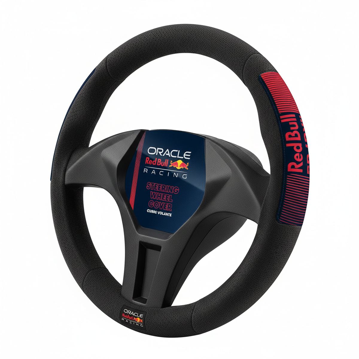 RED BULL - Forro Cubre Volante Racing Premiun Modelo Deportivo Color Negro