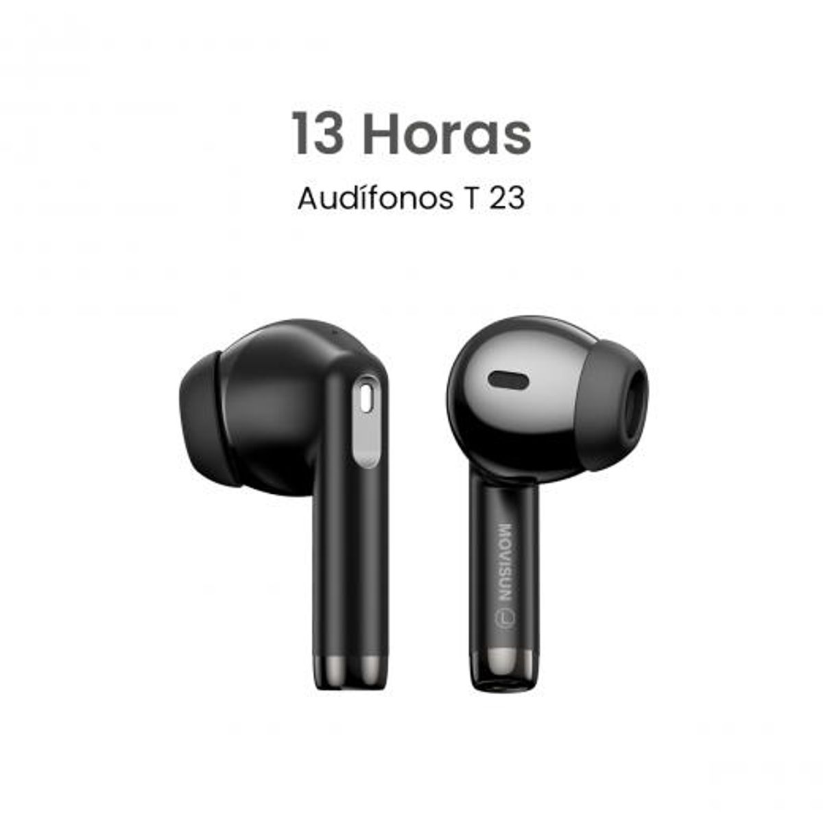 MOVISUN - Audífonos Bluetooth MOVISUN T 23 - Bluetooth 5.4, hasta 13h, sensor táctil, micrófono incorporado