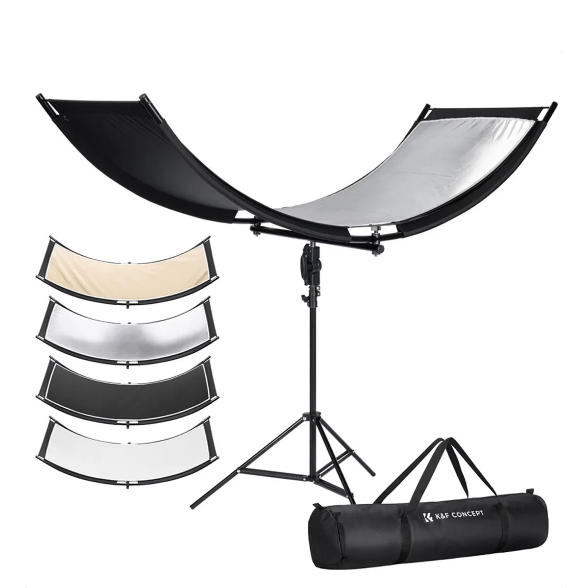 K&F CONCEPT - Rebotador K&F Concept Curvo 4 En 1 De 60x180 Cm
